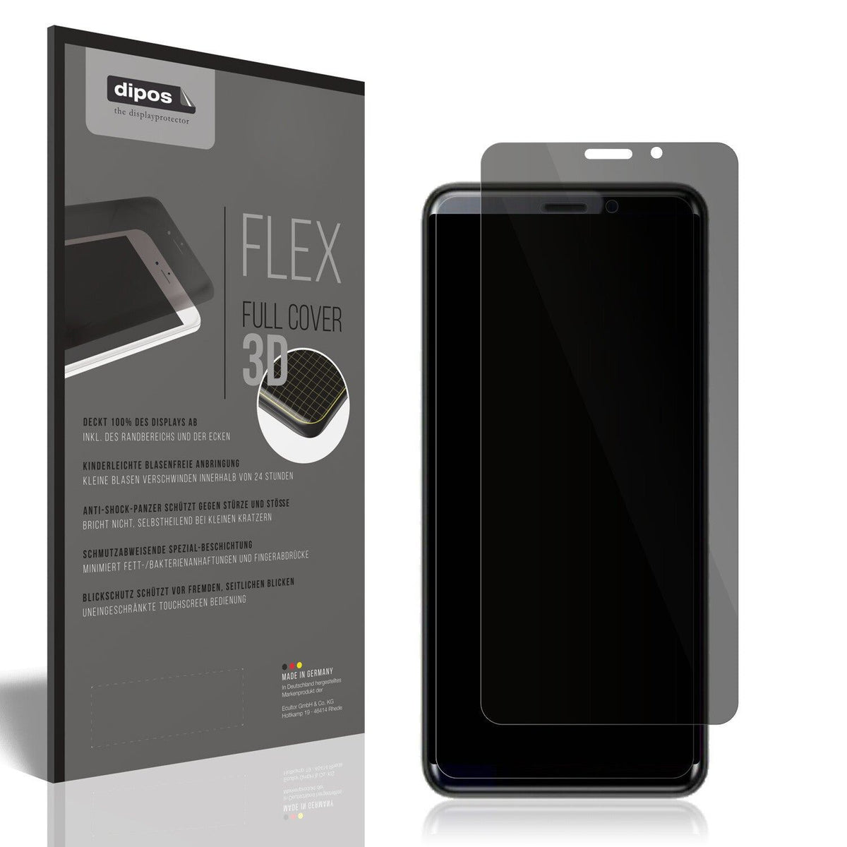 Blickschutzfolie von dipos passend für Coolpad Cool Play 7C, 100% Displayabdeckung und blasenfreie Montage