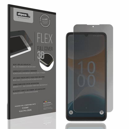 Blickschutzfolie von dipos passend für Cricket Icon Pro 2026, 100% Displayabdeckung und blasenfreie Montage