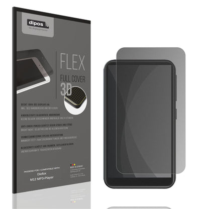 Blickschutzfolie von dipos passend für Diofox M12 MP3-Player, 100% Displayabdeckung und blasenfreie Montage