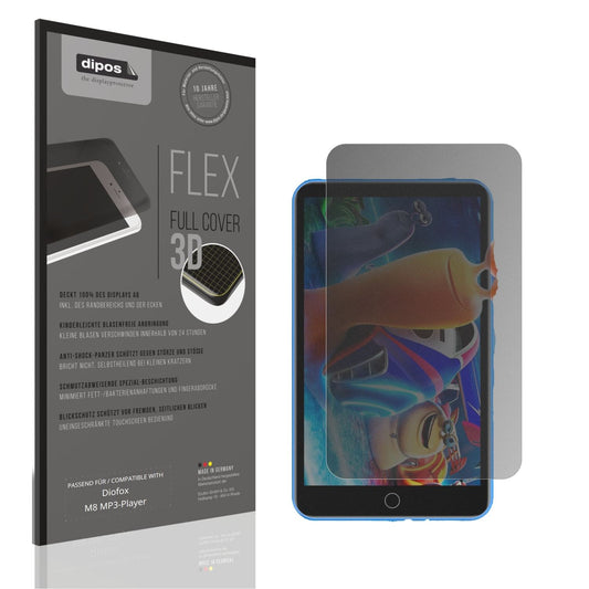 Blickschutzfolie von dipos passend für Diofox M8 MP3-Player, 100% Displayabdeckung und blasenfreie Montage