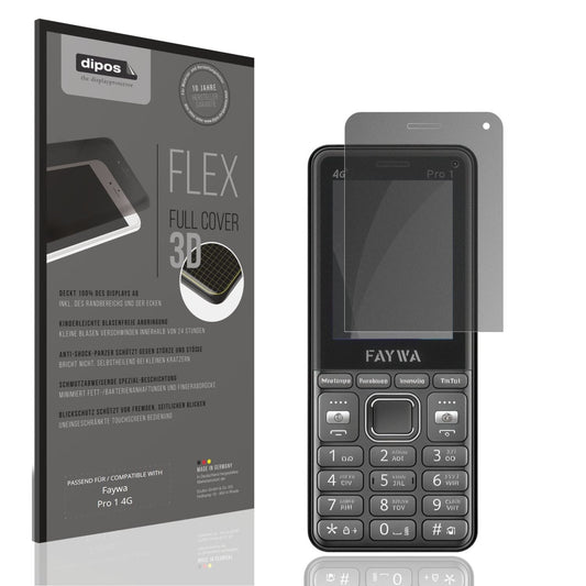 Blickschutzfolie von dipos passend für Faywa Pro 1 4G, 100% Displayabdeckung und blasenfreie Montage