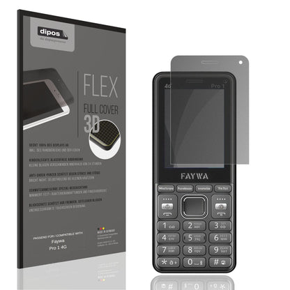 Blickschutzfolie von dipos passend für Faywa Pro 1 4G, 100% Displayabdeckung und blasenfreie Montage