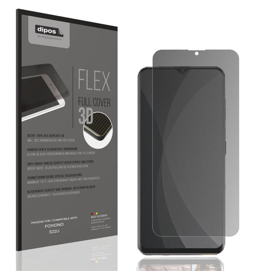 Blickschutzfolie von dipos passend für FOXIONO S21U, 100% Displayabdeckung und blasenfreie Montage