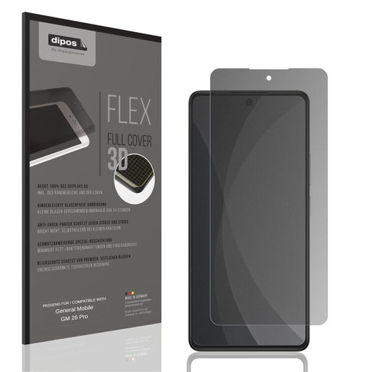 Blickschutzfolie von dipos passend für General Mobile GM 26 Pro, 100% Displayabdeckung und blasenfreie Montage