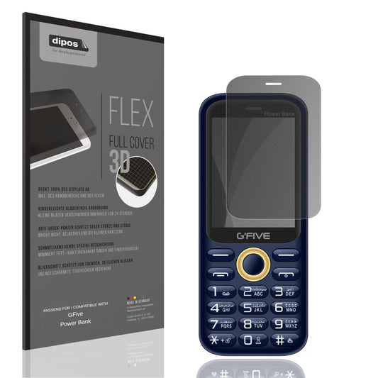 Blickschutzfolie von dipos passend für GFive Power Bank, 100% Displayabdeckung und blasenfreie Montage