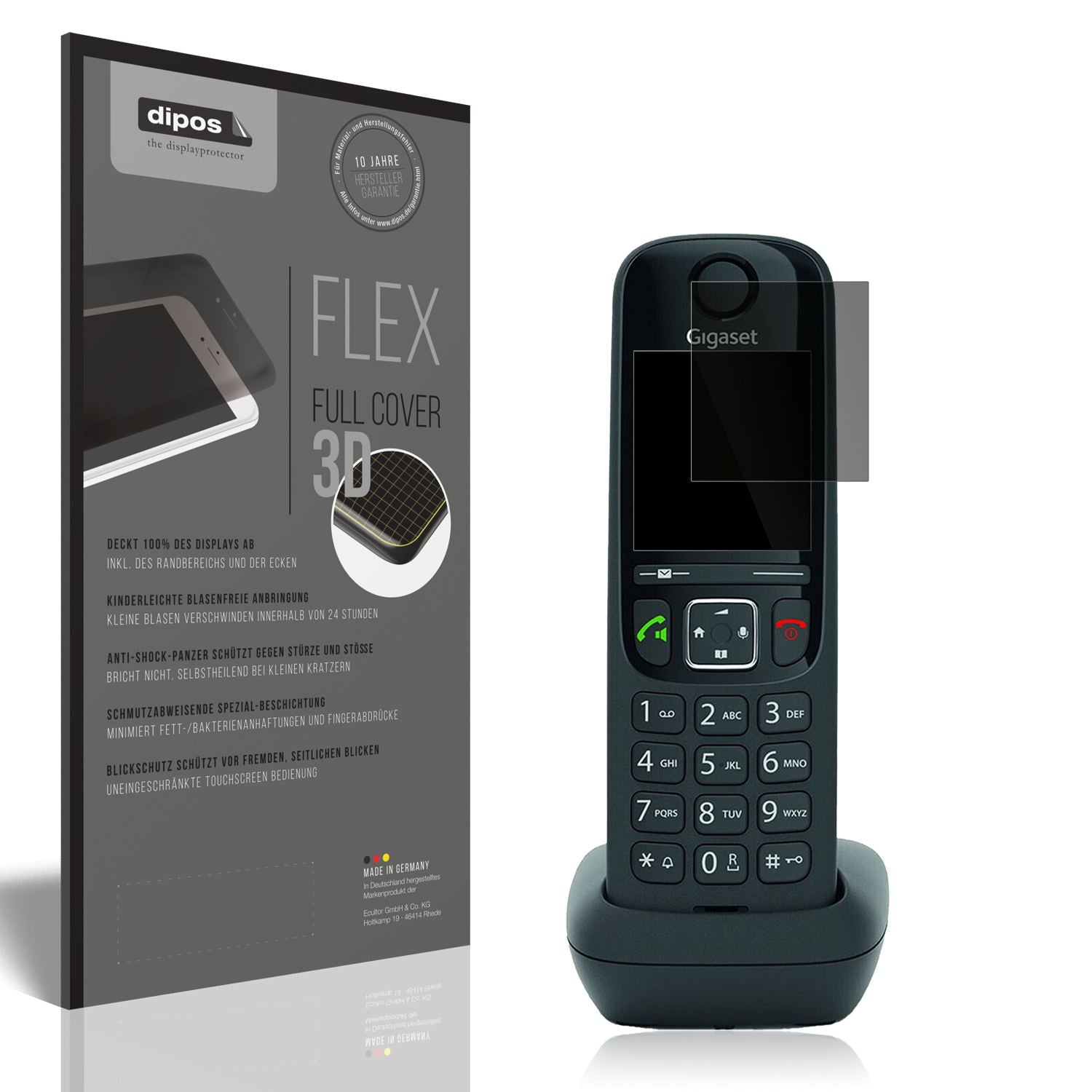 Blickschutzfolie von dipos passend für Gigaset AS690 DECT Telefon, 100% Displayabdeckung und blasenfreie Montage