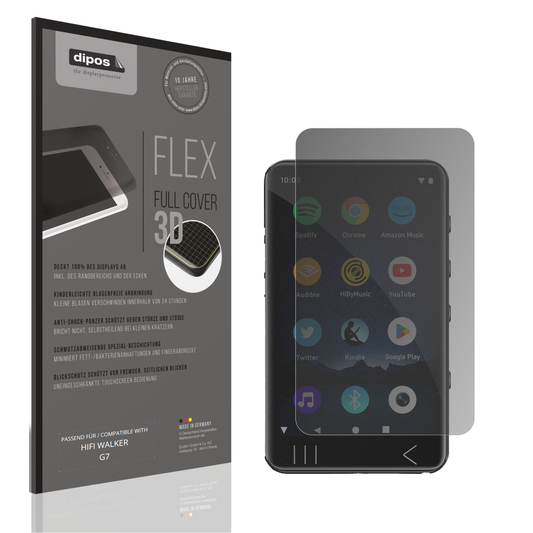Blickschutzfolie von dipos passend für HIFI WALKER G7, 100% Displayabdeckung und blasenfreie Montage