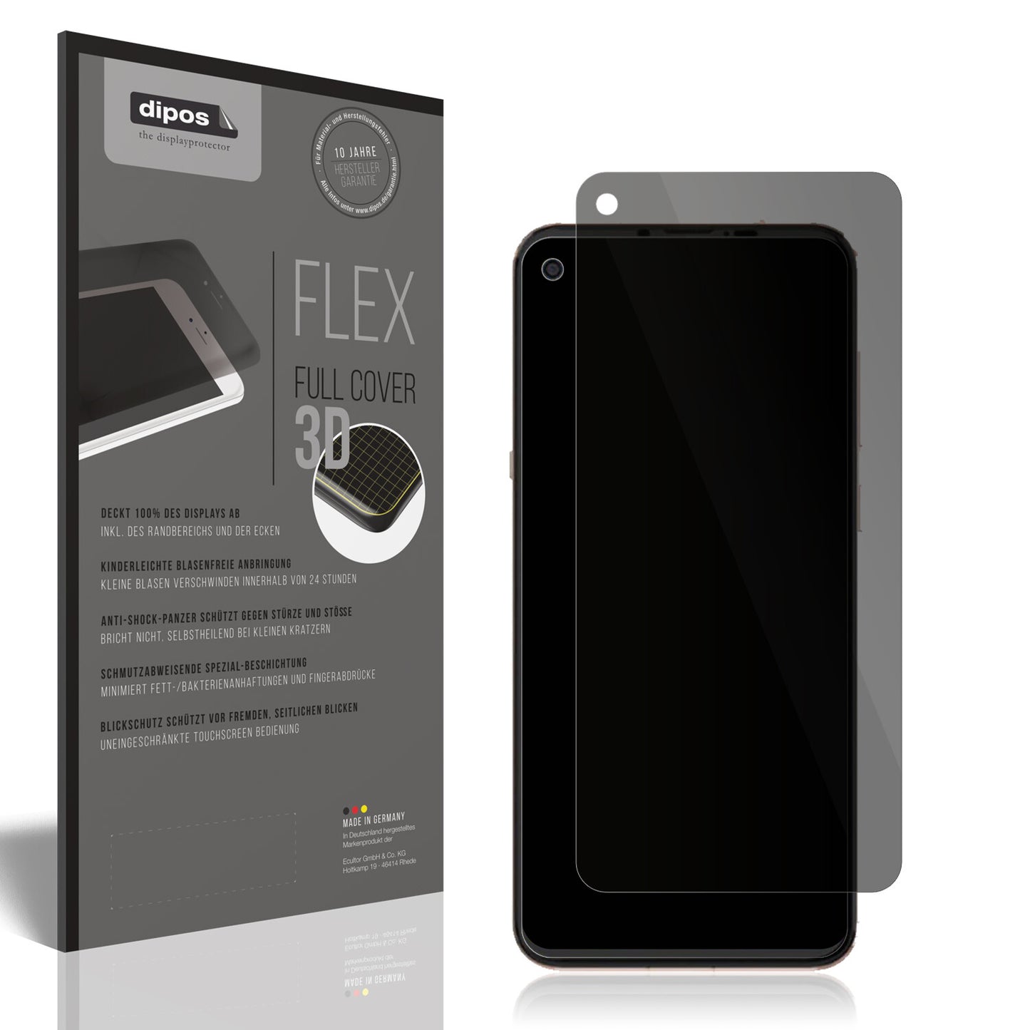Blickschutzfolie von dipos passend für Hisense U30, 100% Displayabdeckung und blasenfreie Montage