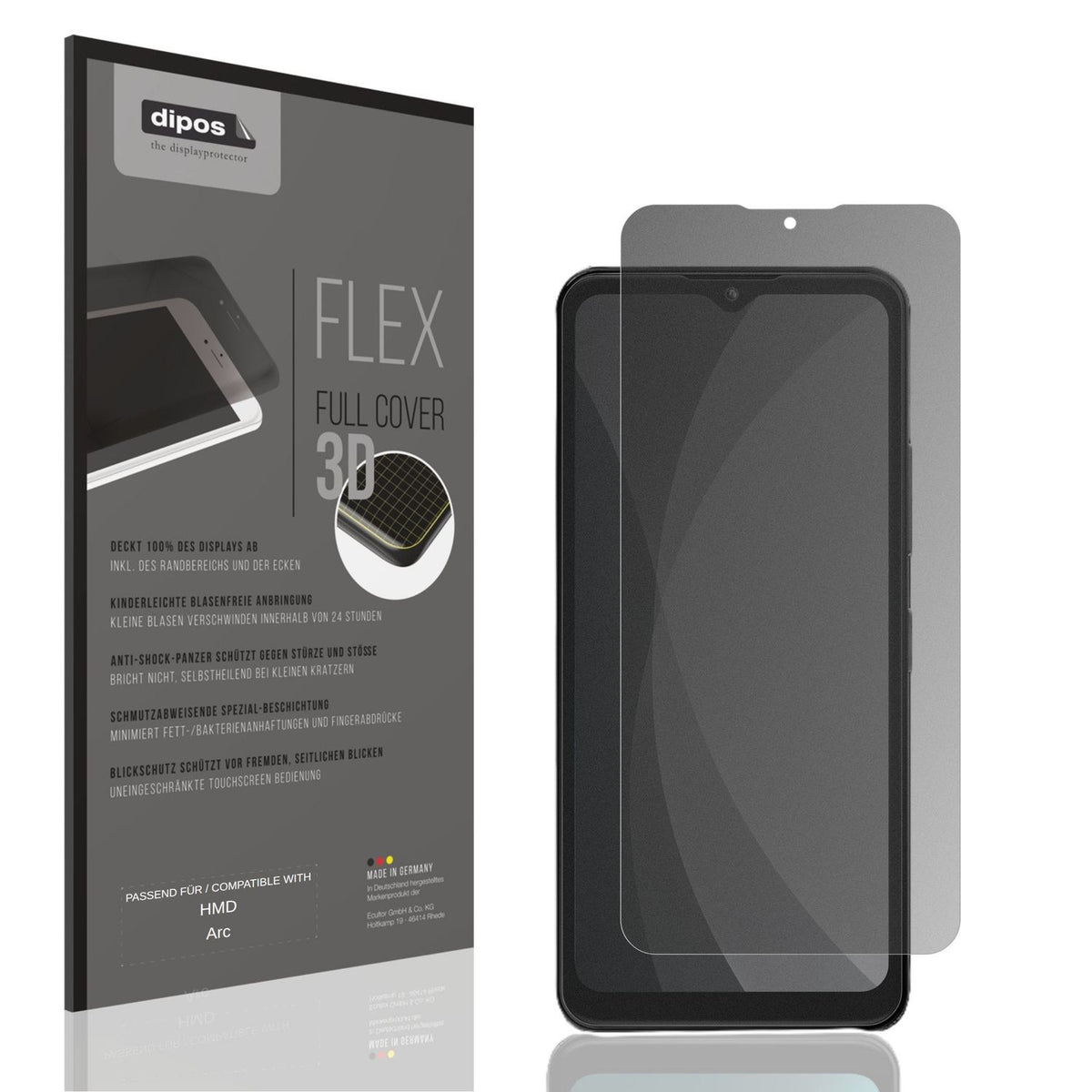Blickschutzfolie von dipos passend für HMD Arc, 100% Displayabdeckung und blasenfreie Montage