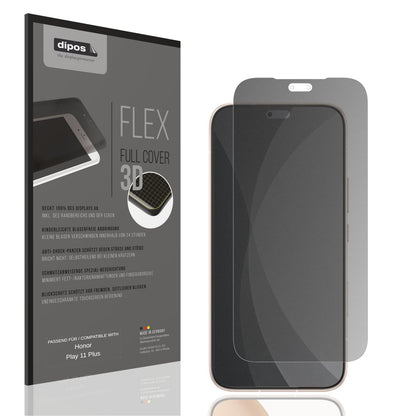 Blickschutzfolie von dipos passend für Honor Play 11 Plus, 100% Displayabdeckung und blasenfreie Montage