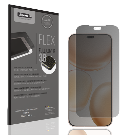 Blickschutzfolie von dipos passend für Honor Play 11 Plus, 100% Displayabdeckung und blasenfreie Montage
