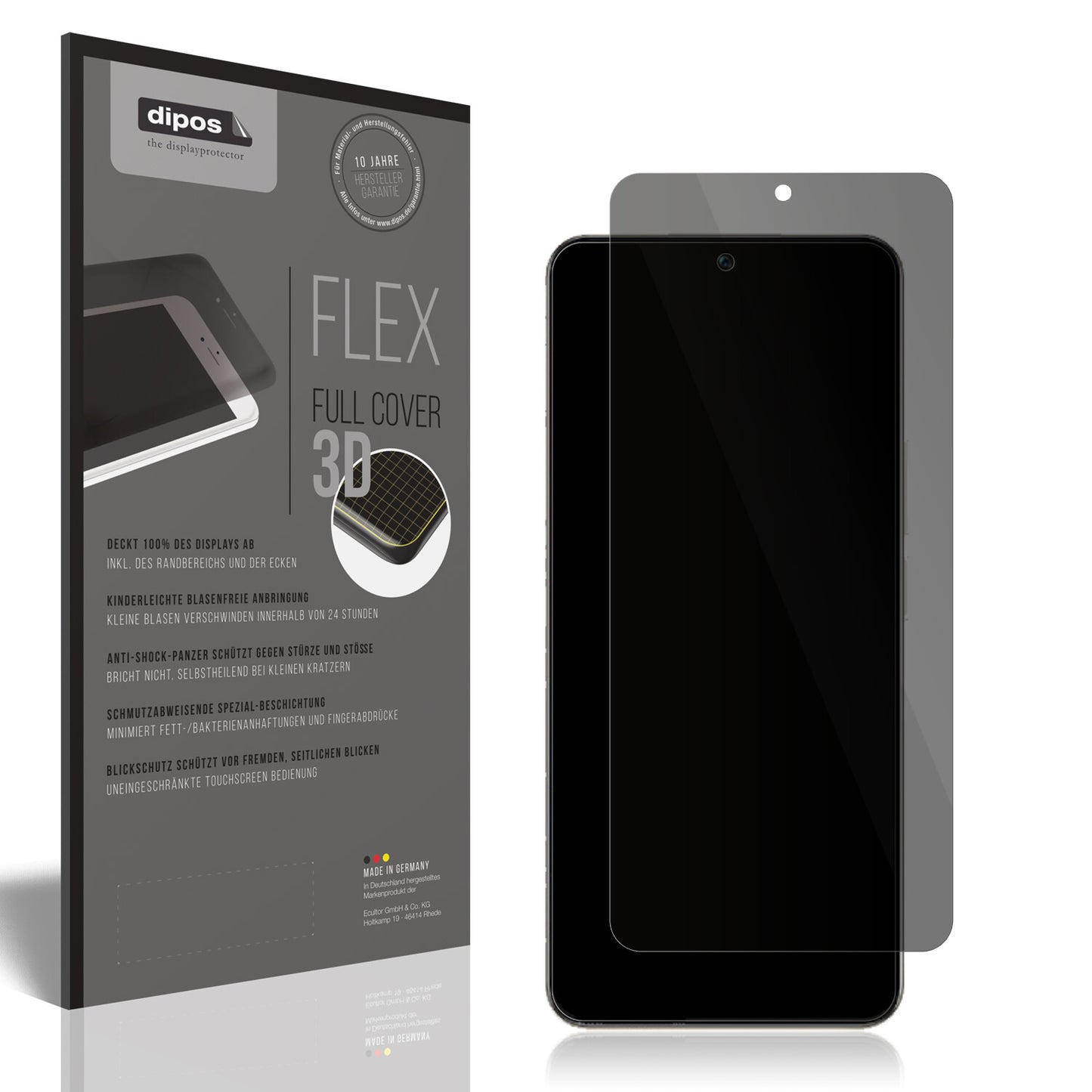 Blickschutzfolie von dipos passend für Honor X40i, 100% Displayabdeckung und blasenfreie Montage
