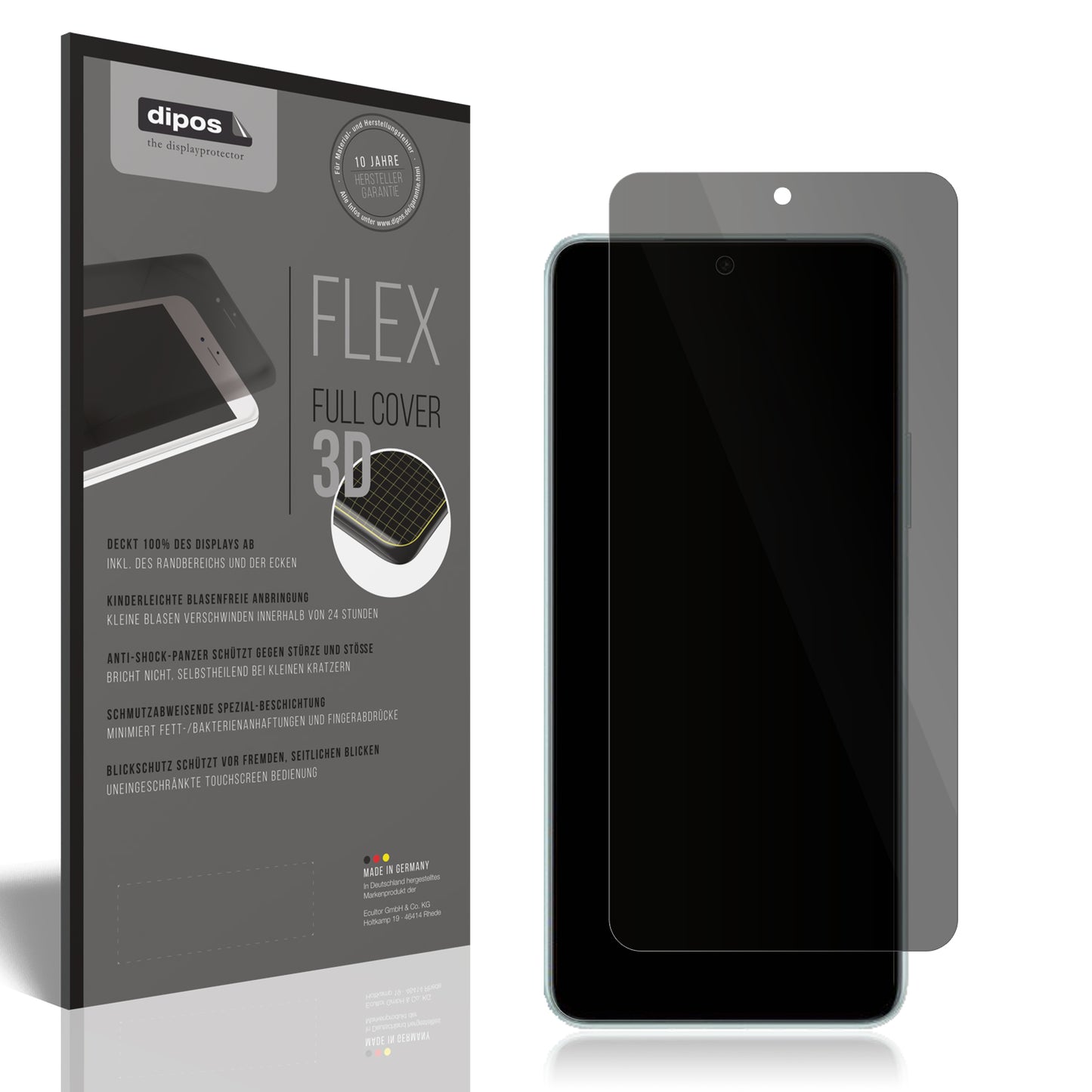 Blickschutzfolie von dipos passend für Honor X60, 100% Displayabdeckung und blasenfreie Montage