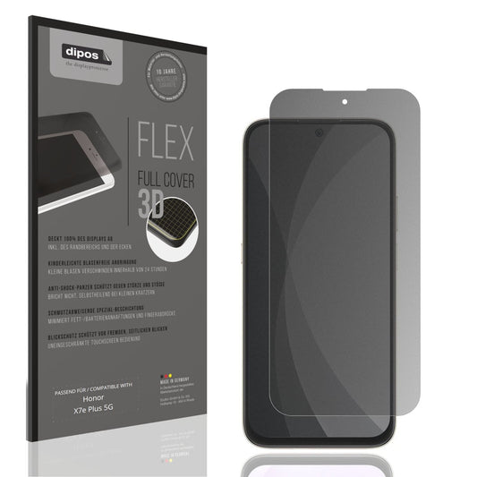 Blickschutzfolie von dipos passend für Honor X7e Plus 5G, 100% Displayabdeckung und blasenfreie Montage