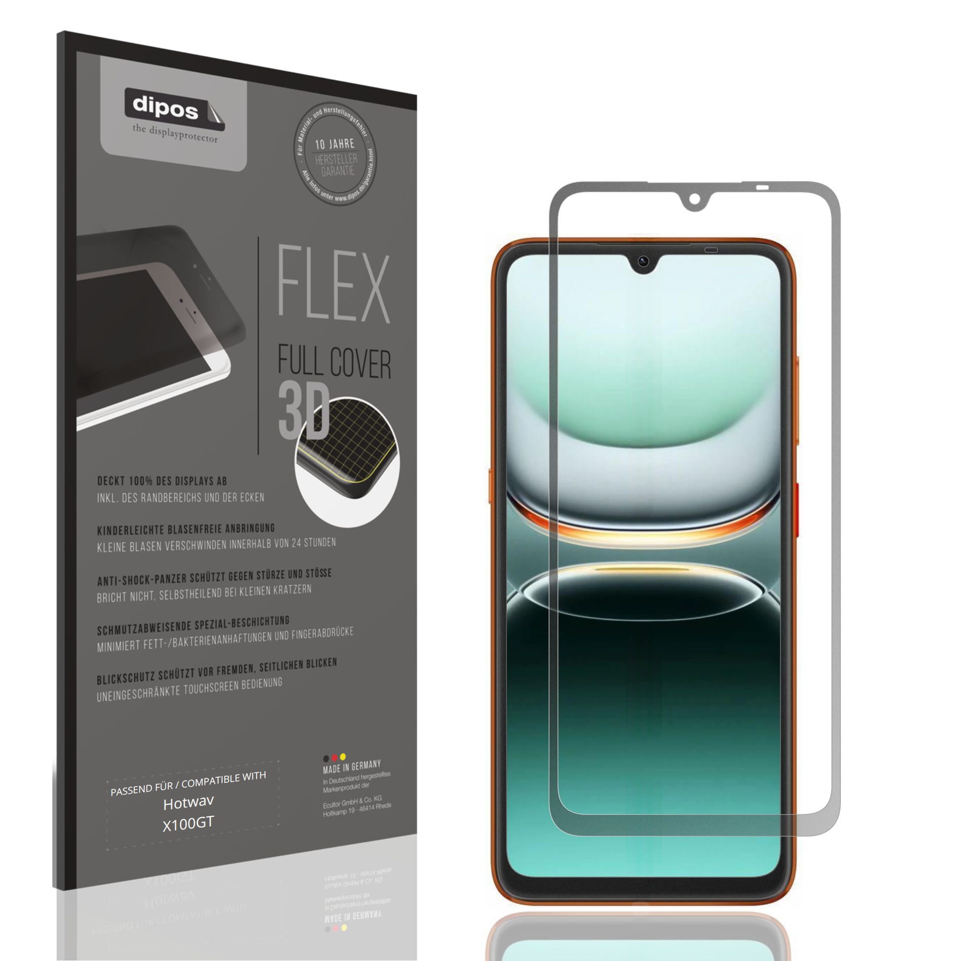 Blickschutzfolie von dipos passend für Hotwav X100GT, 100% Displayabdeckung und blasenfreie Montage