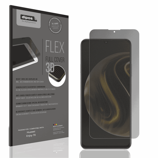 Blickschutzfolie von dipos passend für Huawei Enjoy 70, 100% Displayabdeckung und blasenfreie Montage