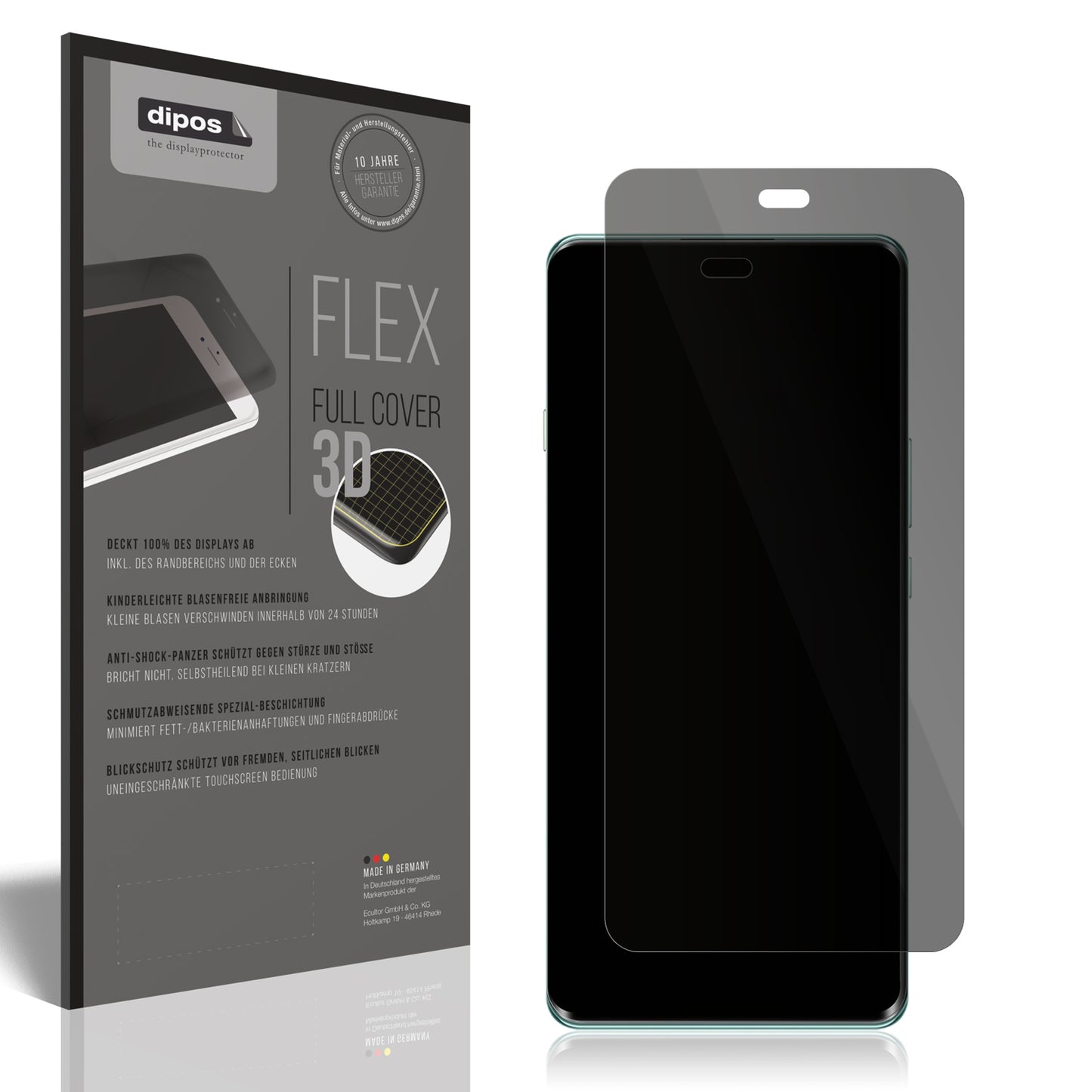 Blickschutzfolie von dipos passend für Huawei Enjoy 70X, 100% Displayabdeckung und blasenfreie Montage