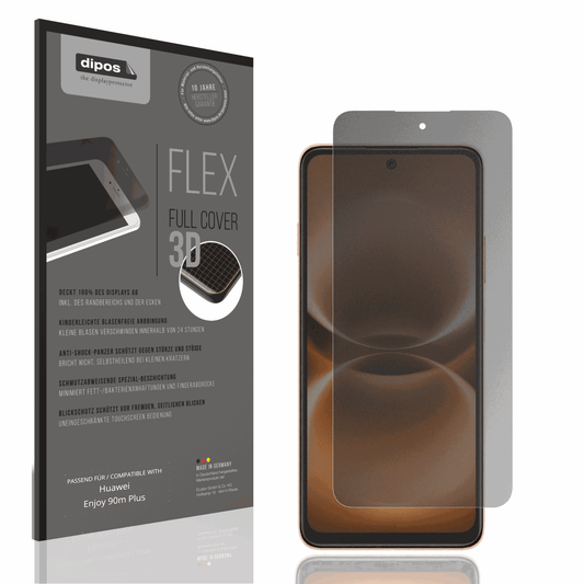 Blickschutzfolie von dipos passend für Huawei Enjoy 90m Plus, 100% Displayabdeckung und blasenfreie Montage