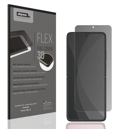 Blickschutzfolie von dipos passend f�r Huawei Nova Flip S Innenseite, 100% Displayabdeckung und blasenfreie Montage