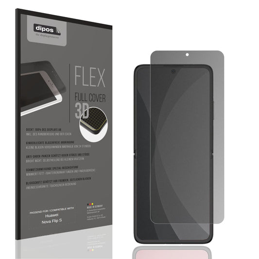 Blickschutzfolie von dipos passend f�r Huawei Nova Flip S Innenseite, 100% Displayabdeckung und blasenfreie Montage