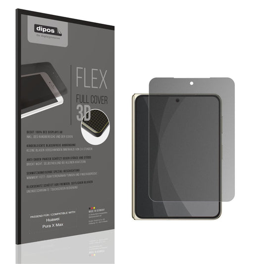 Blickschutzfolie von dipos passend für Huawei Pura X Max Aussenseite, 100% Displayabdeckung und blasenfreie Montage