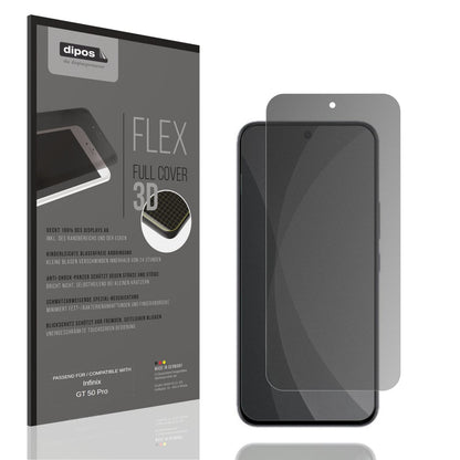 Blickschutzfolie von dipos passend für Infinix GT 50 Pro, 100% Displayabdeckung und blasenfreie Montage