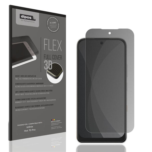 Blickschutzfolie von dipos passend für Infinix Hot 70 Pro, 100% Displayabdeckung und blasenfreie Montage