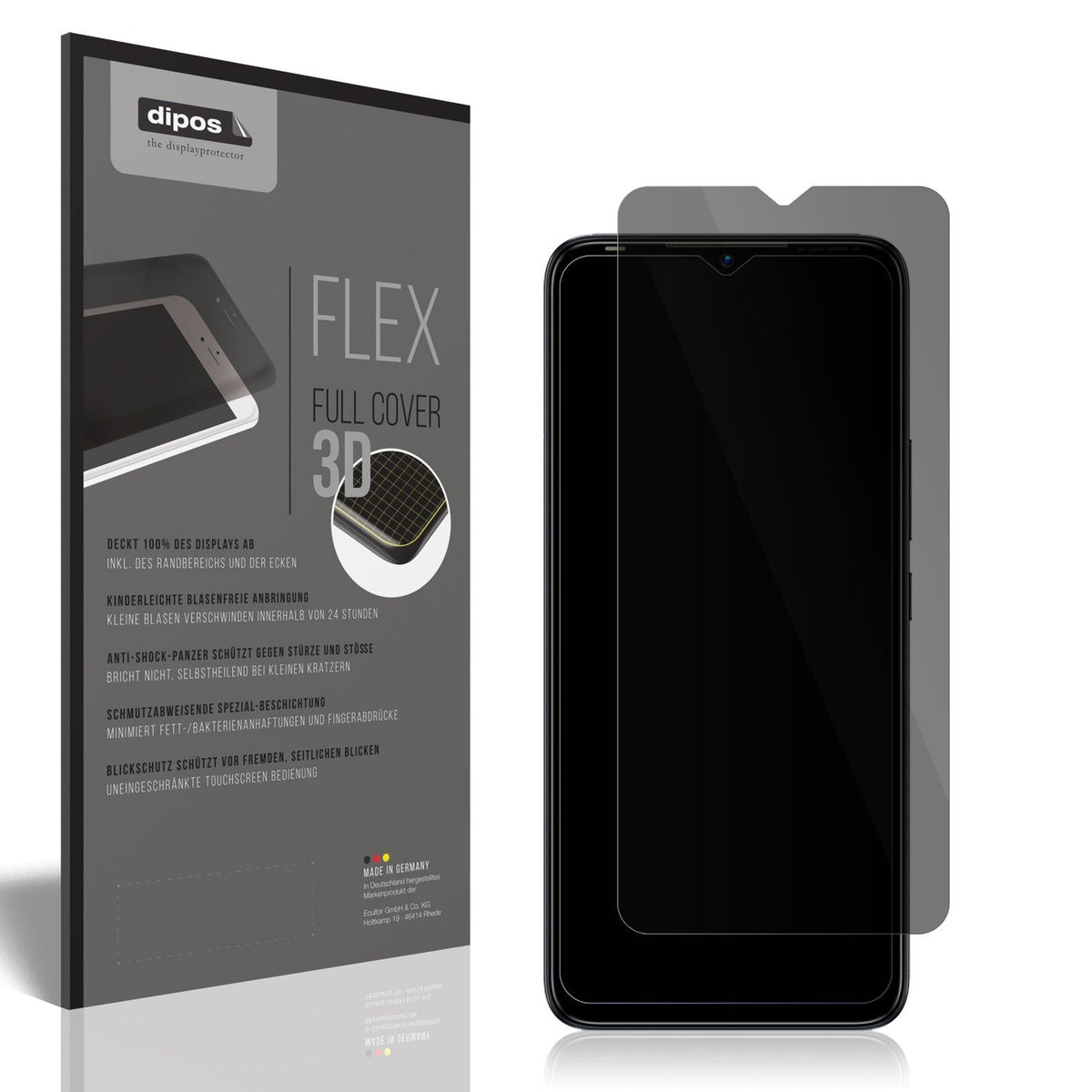 Blickschutzfolie von dipos passend für Infinix Smart 6 HD, 100% Displayabdeckung und blasenfreie Montage