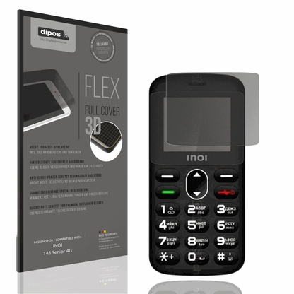 Blickschutzfolie von dipos passend für INOI 148 Senior 4G, 100% Displayabdeckung und blasenfreie Montage