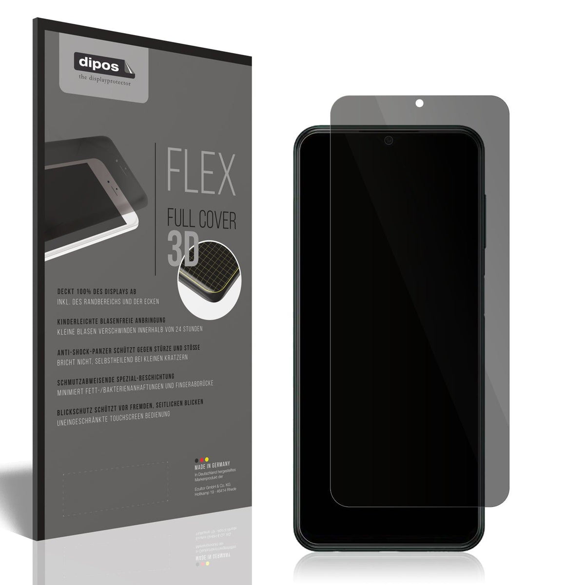 Blickschutzfolie von dipos passend für itel A60, 100% Displayabdeckung und blasenfreie Montage