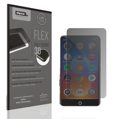 Blickschutzfolie von dipos passend für joliker M301 MP3-Player, 100% Displayabdeckung und blasenfreie Montage