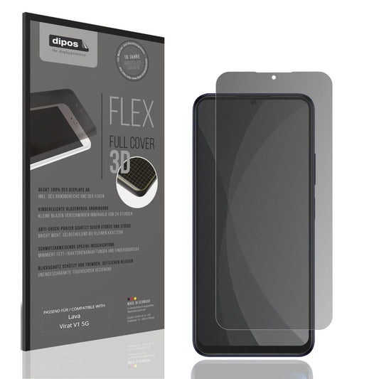 Blickschutzfolie von dipos passend für Lava Virat V1 5G, 100% Displayabdeckung und blasenfreie Montage