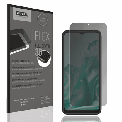 Blickschutzfolie von dipos passend für Logicom Sense, 100% Displayabdeckung und blasenfreie Montage