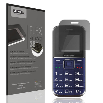 Blickschutzfolie von dipos passend für Masstel Fami 12 4G, 100% Displayabdeckung und blasenfreie Montage