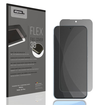 Blickschutzfolie von dipos passend für Meizu Note 16 Pro, 100% Displayabdeckung und blasenfreie Montage