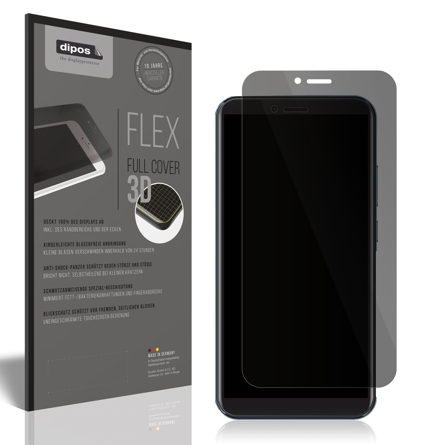 Blickschutzfolie von dipos passend für Mobicel PX9, 100% Displayabdeckung und blasenfreie Montage