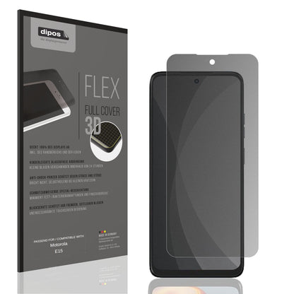 Blickschutzfolie von dipos passend für Motorola E15, 100% Displayabdeckung und blasenfreie Montage