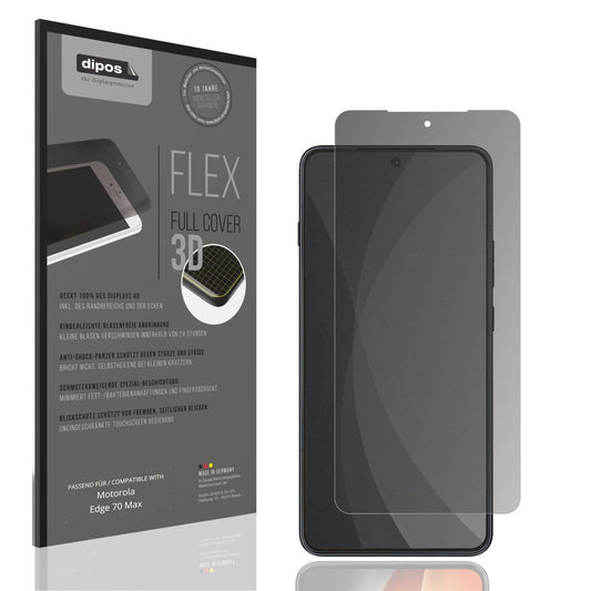 Blickschutzfolie von dipos passend für Motorola Edge 70 Max, 100% Displayabdeckung und blasenfreie Montage