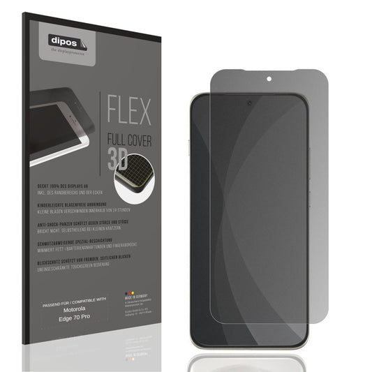 Blickschutzfolie von dipos passend für Motorola Edge 70 Pro, 100% Displayabdeckung und blasenfreie Montage