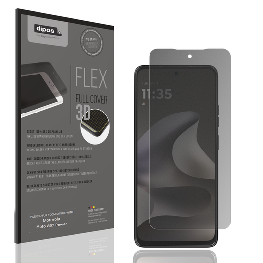 Blickschutzfolie von dipos passend für Motorola Moto G37 Power, 100% Displayabdeckung und blasenfreie Montage