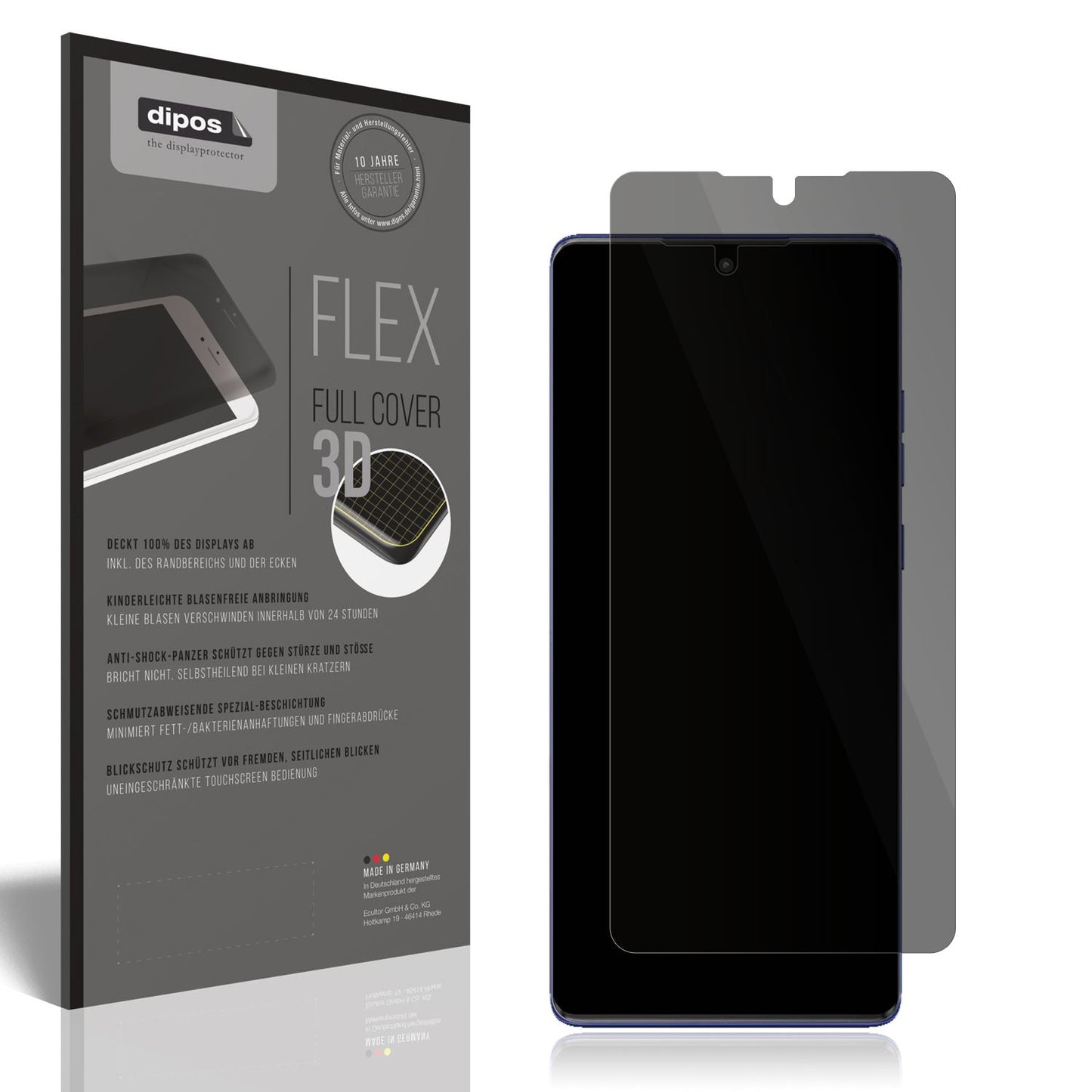 Blickschutzfolie von dipos passend für Motorola Moto G85, 100% Displayabdeckung und blasenfreie Montage