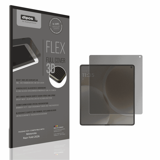 Blickschutzfolie von dipos passend für Motorola Razr Fold 2026 Innenseite, 100% Displayabdeckung und blasenfreie Montage