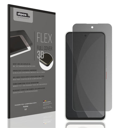 Blickschutzfolie von dipos passend für Nubia S2, 100% Displayabdeckung und blasenfreie Montage