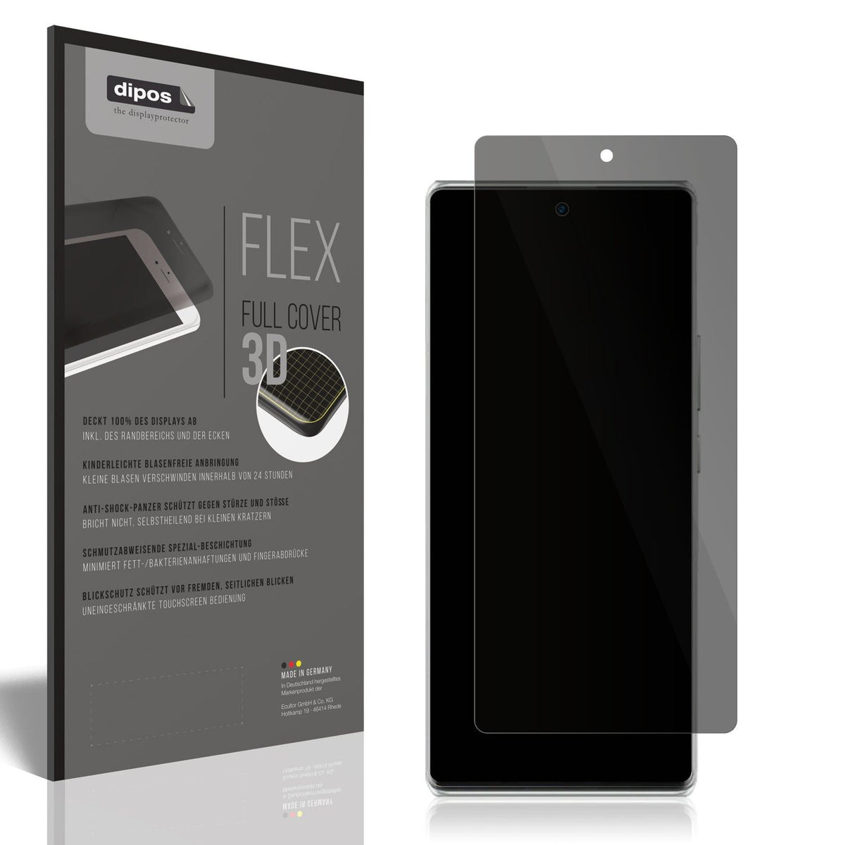 Blickschutzfolie von dipos passend für Nubia Z50, 100% Displayabdeckung und blasenfreie Montage
