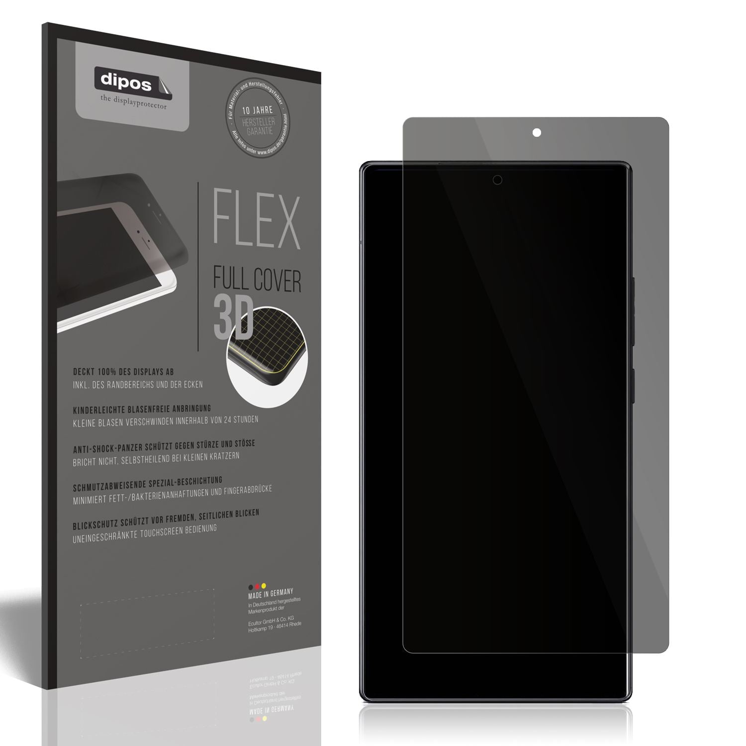 Blickschutzfolie von dipos passend für Nubia Z80 Ultra, 100% Displayabdeckung und blasenfreie Montage