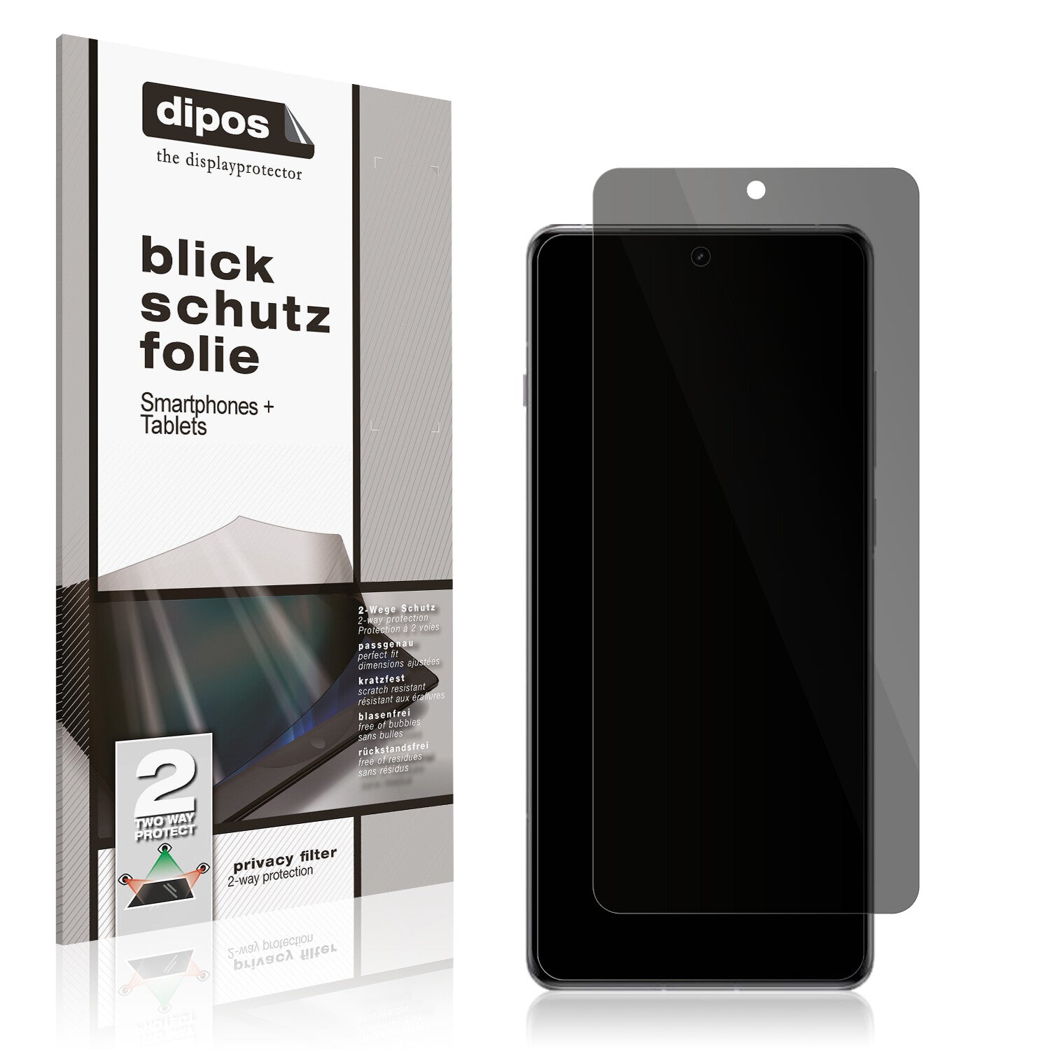 Blickschutzfolie von dipos passend für OnePlus 12, 100% Displayabdeckung und blasenfreie Montage