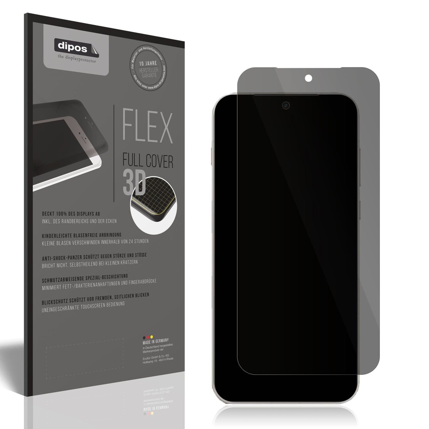 Blickschutzfolie von dipos passend für OnePlus 15, 100% Displayabdeckung und blasenfreie Montage