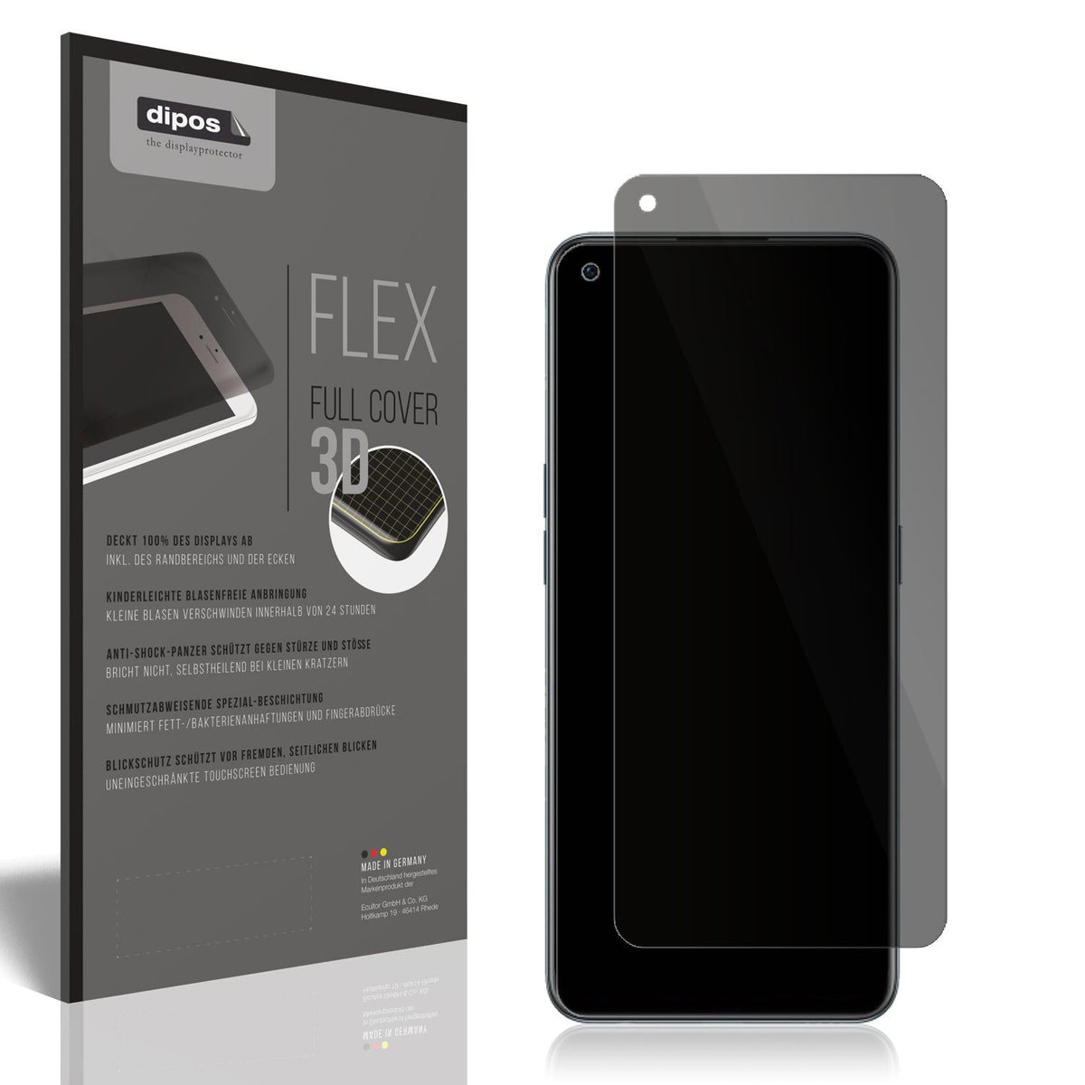 Blickschutzfolie von dipos passend für OnePlus Nord CE 2 5G, 100% Displayabdeckung und blasenfreie Montage