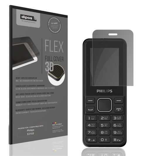 Blickschutzfolie von dipos passend für Philips E2103, 100% Displayabdeckung und blasenfreie Montage