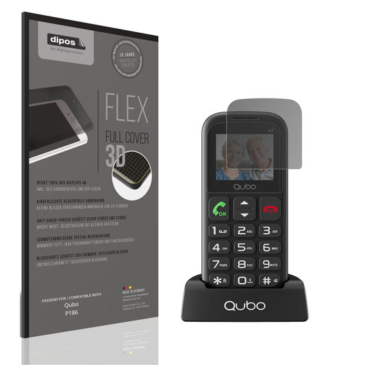 Blickschutzfolie von dipos passend für Qubo P186, 100% Displayabdeckung und blasenfreie Montage